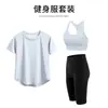 Traje Deportivo de Tenis, Ropa de Entrenamiento de Manga Corta para Mujer, Ropa de Secado Rápido para Correr al Aire Libre, Camisetas de Bádminton de Aspecto Adelgazante, Ropa de Fitness