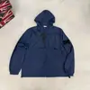 Jaqueta Funcional Corta-vento com Capuz para Homens e Mulheres da Ilha Bainha com Cordão Corte Reto Solto Roupa de Trabalho Funcional Italiana
