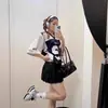 Camiseta Deportiva de Manga Corta Estilo Americano para Hombre, Marca de Verano de Moda, Diseño Holgado, Estilo Nicho para Pareja, Top Versátil con Bloques de Color