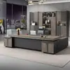 Mesa de Escritório e Cadeira para Chefe Combinação Moderna Simples Mesa Executiva Presidente Gerente Supervisor Mobiliário de Escritório de Alto Padrão