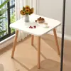 Mesa de Madeira Quadrada Pequena Mesa Quadrada Simples para Uso Doméstico Mesa Lateral de Sofá Mesa de Cabeceira Moderna Casa de Aluguel Varanda Mesa de Centro Pequena