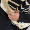 Anillo de nariz de cerdo ovalado nuevo de plata de ley S925 Onihan índice de moda de red alta sensación literaria femenina