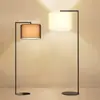 Lámpara de pie LED con pantalla de lino, atenuación continua, control remoto con pedal, ajuste de temperatura de color, lámpara de pesca moderna para sala de estar y dormitorio