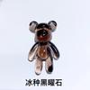Pendente Urso Violento de Obsidiana Natural Obsidiana Dourada Obsidiana Prateada Acessórios DIY Corrente para Suéter Bolsa Pendurar Corrente para Celular