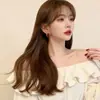 Pendientes Cuadrados Burdeos Estilo Retro de Hong Kong para Mujer Moda Coreana Pendientes Versátiles Año Nuevo Ancora Rojos Pendientes Sencillos