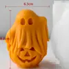 Shiyue Velas de Abóbora Fantasma para Halloween Vela de Aromaterapia para Interior Suporte de Vela de Abóbora Tridimensional DIY Duradoura Sem Fumaça