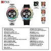 Nuevo Reloj de Cuarzo de Comercio Exterior Oufani Bisel de Color Luminoso Reloj Impermeable Mismo Estilo para Hombres y Mujeres Calendario Reloj de Seis Manecillas
