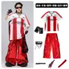 Roupas de Street Dance para Meninos Hip-Hop Outfits Modernos Infantis Marca de Moda Hip-Hop Roupa Infantil Roupa para Apresentação na Passarela de Couro Vermelho Brilhante para Meninos