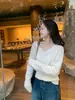 Ropa Zhengqite/[Estética de Atmósfera] Serie Cepillada de Lana y Cachemira Tops Cárdigan de Punto Suave para Mujer #