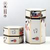 Pote de ferro hexagonal 50g estilo chinês pote de chá selado à prova de umidade pote de doces chinês caixa de doces de casamento pote de chá preto