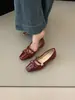 Zapatos de tacón alto poco profundos de punta cuadrada color rosa nude First Encounter para mujer, Nuevo estilo Primavera/Verano, Adecuados para faldas, Ir al trabajo, Zapatos de abuela