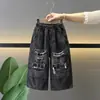 1682 Jeans Rasgado de Primavera para Meninos, Novas Calças Longas Casuais Estilo Coreano para Primavera e Outono, Moderno e Descolado para Crianças Pequenas