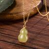 Novo estilo chinês imitação jade cabaça pingente feminino hetian jade colar luz luxo all-match requintado pequeno estilo high-end clavícula corrente