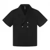 Camiseta Curta da Moda para Homens, Casual Solta de Verão, Design de Gola de Terno Dupla Face, Top Elegante com Gola Reversível