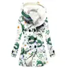 Casaco Trench Coat Feminino 2023 Novo, Quente para o Inverno, Estilo Europeu e Americano, Patchwork Colorido, Com Capuz, Venda Quente Transfronteiriça, Atacado