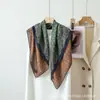 Nuevo Pañuelo de Seda Estampado con Bloques de Color de Doble Cara 2026 para Mujer, Estilo Vintage Primavera y Otoño, Bufanda Cuadrada Grande Favorecedora, Versátil Protección para el Cuello, Pañuelo de Protección Solar