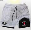 Pantalones Cortos Deportivos de Doble Capa para Hombre de Boxeo de Anime Secado Rápido Verano Pantalones de Baloncesto Falsos de Dos Piezas Entrenamiento de Running