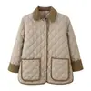 Tendencia de Moda Popular Versátil Diamante Acolchado Suelto Chaqueta de Algodón Transfronteriza Estilo Europeo y Americano Amazon Aliexpress
