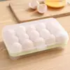 Caixa de Ovos para Geladeira com 15 Compartimentos para Cozinha Doméstica, Recipiente Portátil para Armazenamento de Alimentos, Caixa Transparente para Bandeja de Ovos Atacado