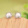Pendientes de Plata S925 Rey Ciervo Dorado Artísticos y de Moda Perla de Agua Dulce Nueva Moda de Lujo Ligero Pendientes para Mujer