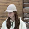 Gorra de Béisbol Nueva Mezcla de Lana para Otoño e Invierno para Hombres y Mujeres, Color Sólido, Cálida, Estilo Callejero, Estilo Británico, Retro, Visera Pequeña