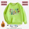Suéter forrado de vellón para niños y niñas, otoño e invierno 2022, nueva sudadera con capucha con leyenda de letras rojas cibernéticas para niños, ropa cálida y elegante