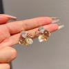 Pendientes de diamantes con destellos de flores de Corea del Sur, elegantes y sencillos, combinables con todo, exquisitos y pequeños, de alta gama para mujer.