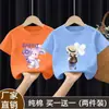 Camiseta de Manga Corta para Niña 2025 Verano Nuevo Elegante Estampada Algodón Holgada Casual Versátil Superior Moderno