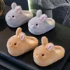 Pantuflas de Algodón para Niñas Lindas Bolas de Leche Conejito Pequeño Uso en Casa Invierno Felpa Suela Suave Cálidas Pantuflas para Bebés Padre-Hijo
