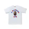 Camiseta Manga Curta da Marca Japonesa Tendência Bape com Estampa Camuflada de Macaco Dormindo e Cabeça de Macaco, Camiseta de Verão para Casais, Camiseta Curta Casual Esportiva de Meia Manga