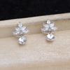 Acessórios DIY Joias de Pérola Prata 925 Brincos de Flor Zircônio Completo Suporte Vazio Produto Semiacabado 7-8 Brincos Luxo Jg5912