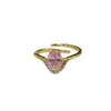 Anillo de Lujo Europeo y Americano con Zirconia de Diamante Completo, Anillo Abierto de Moda, Chapado en Oro de 18K PVD, Sensación de Alta Gama, Zirconia Grado 4A