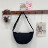 Bolsa de Ombro Estilo Japonês Leve 2025 Bolsa de Axila Bolsa de Bolinho de Massa Bolsa de Bolinho de Massa Feminina Bolsa de Ombro Único de Lona Tendência Nova Transfronteiriça Cor Pura