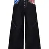 Calça jeans larga de alta rua americana, cor original cyberpunk, para homens e mulheres, solta e versátil, corte clean, calça comprida com toque de alta qualidade