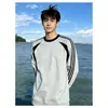 Sudadera unisex de cuello redondo extragrande estilo Hong Kong, moda americana, nueva colección primavera y otoño 2026, chaqueta gruesa de bloques de color, top de marca de moda