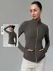 Chamarra Top con Cierre Dorado para Mujer Ajustado Cuello Alto Elástico Secado Rápido Ropa para Fitness Running Pilates Yoga
