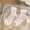 Nuevos Calcetines Cortos Transparentes de Seda de Cristal Lisos Estilo Japonés Primavera/Verano 2025 Calcetines Dulces para Chicas Apilados