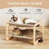 Nueva Hamaca para Gatos Interior Doble Capa Estante Alto Cama de Madera Transpirable y Lavable