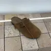¡Versión de piel de vaca! Zapatos para Mujer tipo Birkenstock con Suela Gruesa, sin Cordones, Verano 2026, Estilo Retro, Puntera Cerrada, Medias Zapatillas para Uso en Exteriores