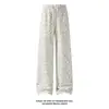 Colección Otoño 2026: Pantalones Blancos de Pierna Recta con Estampado de Estrellas, Mezcla de Algodón Europeo, Tallas M-5XL, HK261020 - Especial P33