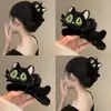 Lindo pasador de pelo de gato de peluche para mujer 2025 Nuevo estilo Lindo pasador de pelo en la parte posterior de la cabeza Pinza de tiburón de alta gama Adorno para la cabeza