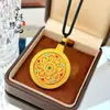 Loja de Ouro Réplica Estilo Antigo Ouro de Areia Esmalte Bússola de Oito Tesouros Giratória Pingente, Novo Estilo Chinês Bússola de Oito Tesouros Vajra