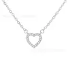 Collares de aleación en forma de corazón al por mayor, Joyería transfronteriza europea y americana, Cadena de clavícula versátil con incrustaciones de diamantes, Cadena de onda de agua para mujer, Cadena de cuello de alta gama
