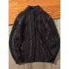Suéter Gola Alta Meia Tricotado Material Grosso Americano Peso Pesado Cor Contrastante Moda Outono Inverno Anti-Pilling Zíper Duplo Roupa Externa Quente