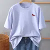 Nova Camiseta de Manga Curta 100% Algodão Primavera/Verão 2026 com Logo Bordado do Ano do Cavalo, Manga Curta Simples Unissex