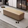 Centro comercial de lujo ligero local tienda de ropa zapatería área de descanso sofá rectangular largo tapizado suave taburete taburete con almacenamiento