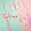 Guirnalda de Coche de Acrílico Colgante Pegamento de Crema Paquete de Materiales DIY Joyería Hecha a Mano Accesorios Pequeños Decoración de Anillo de Ratán