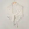 Nuevo Chal Triángulo Hueco de Seda de Hielo para Mujer con Colgante de Borla Pequeña Estilo Chino Combinación para Cheongsam Ropa Literaria de Viaje para Verano y Otoño