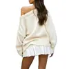 Suéteres de punto para mujer de primavera y otoño, estilo europeo y americano, casual y cómodos, blanco, versátiles, venta al por mayor
