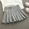 Vestido de Verão para Menina Saia Curta Estilo Western de Bebê Infantil Personalizado Tendência Marca Estilo Coreano Amor Versátil Saia Plissada Saia de Princesa